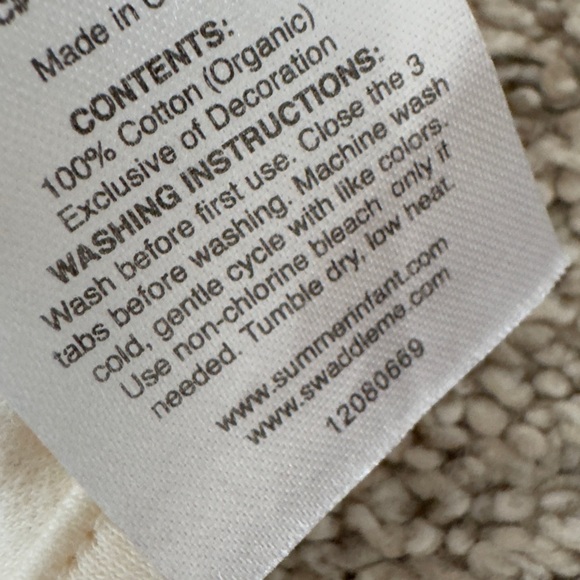 Organic Cotton Swaddle Me Swaddles by Summer neutral unisex size L (14-20 lb) - Picture 4 of 7